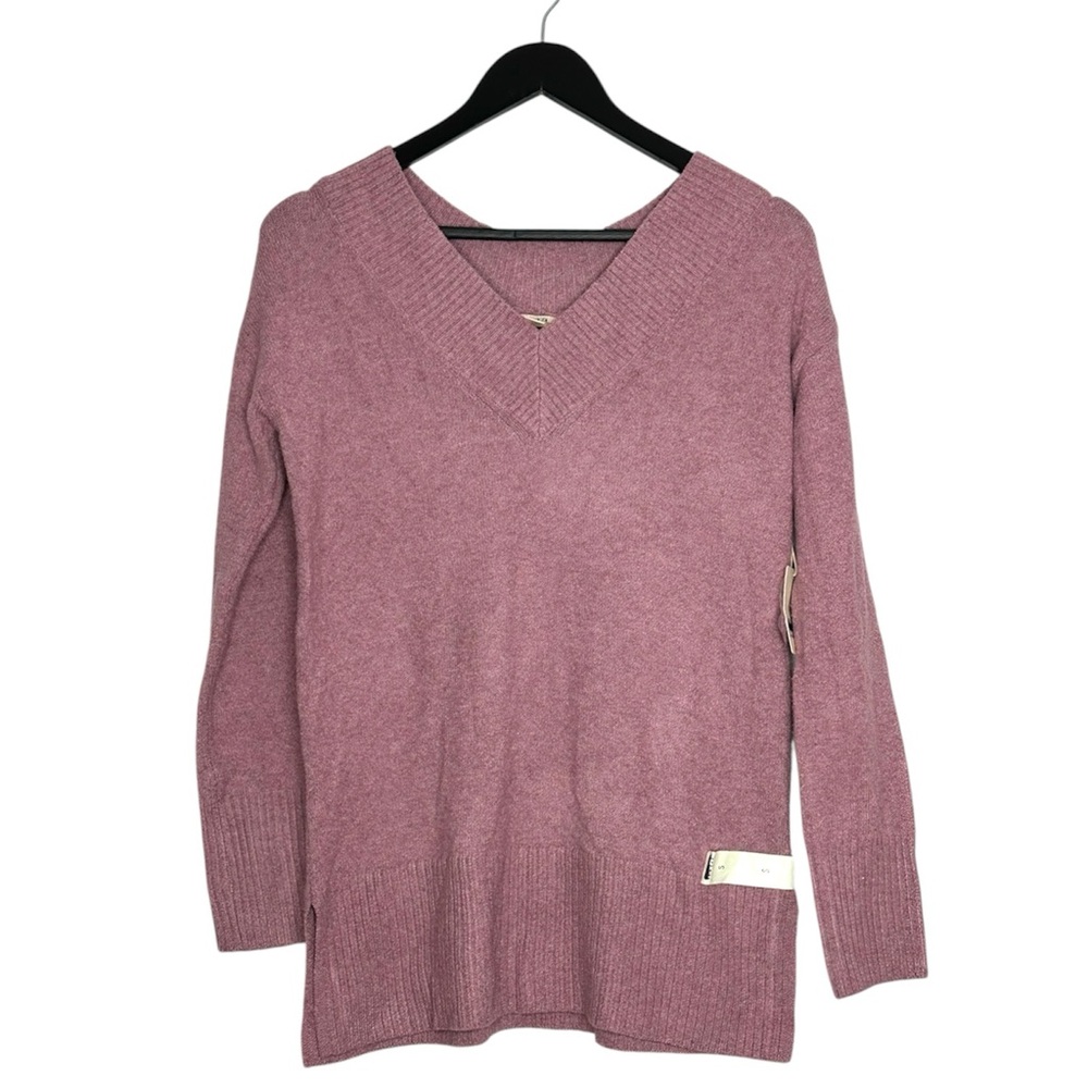NWT a.n.a V-Neck Knit Sweater Western Rose Pink Long Sleeve Size Small Softgirl